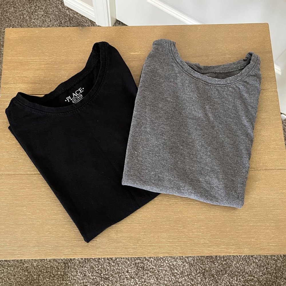 Place T-shirts Black & Gray Girls Size Large 10/12